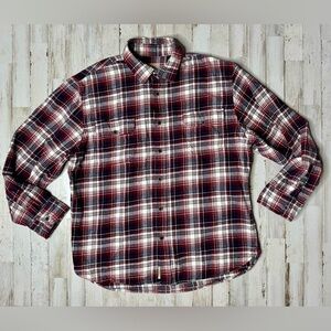 Jachs Flannel Shirt Mens XL Plaid Heavy Long Sleeve Button Up Classic Red